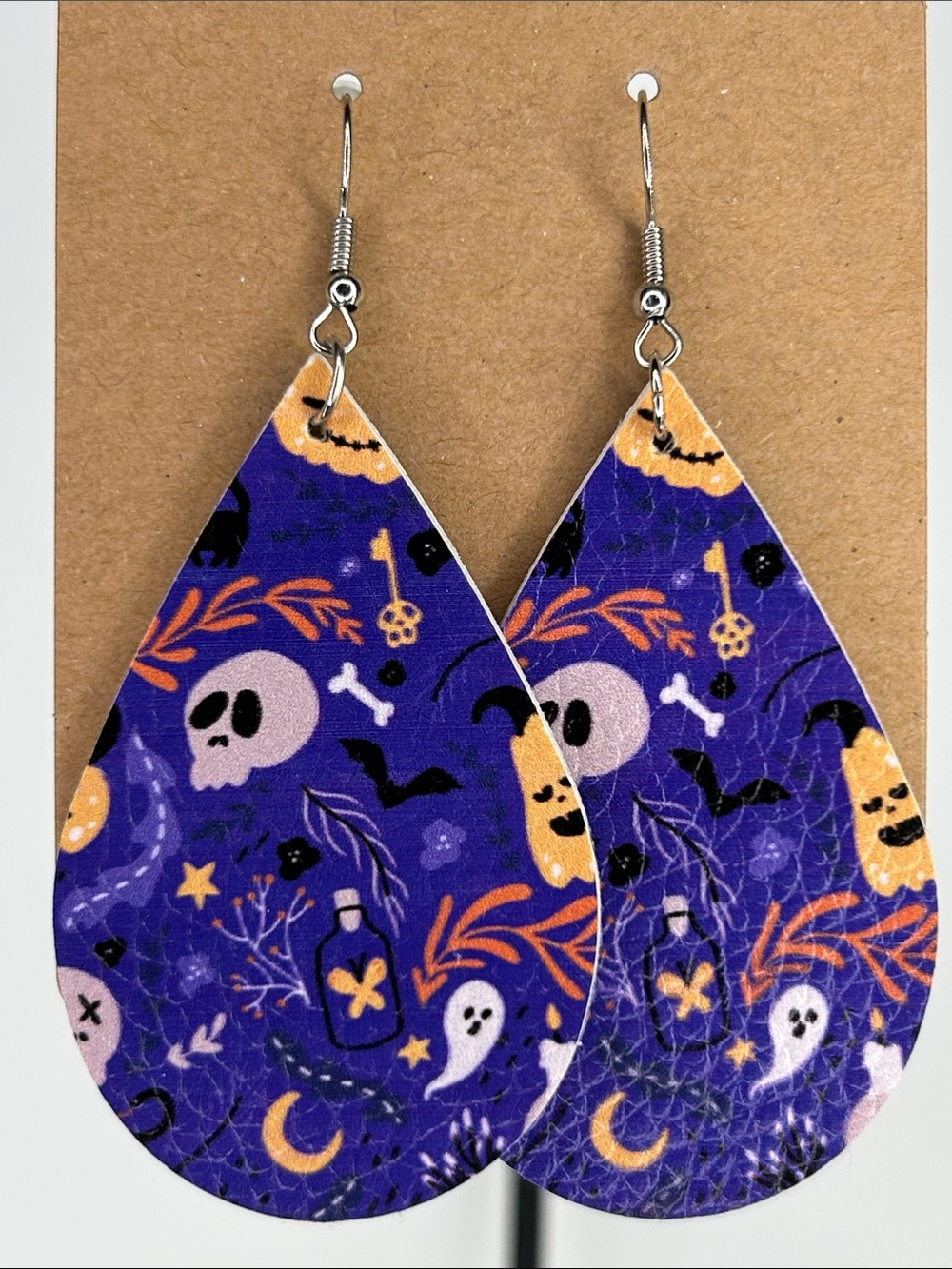 *LAST SET* Faux Leather Dangle Earrings Halloween / Fall Fashion Jewelry